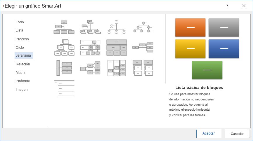 Mapa conceptual en Word con SmartArt